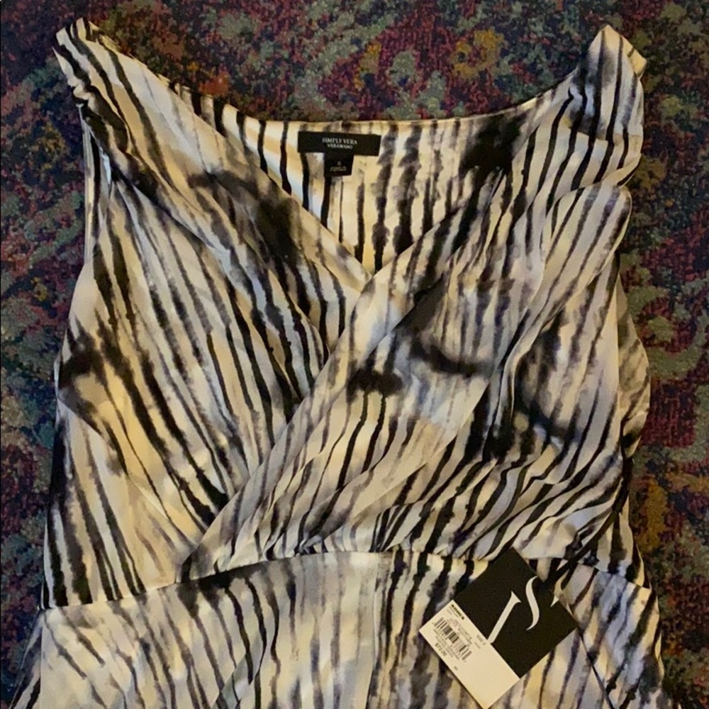 Sz Small Simply Vera Wang High Low Striped Dress